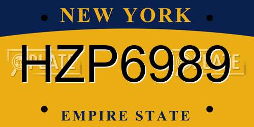 HZP6989 New York License Plate