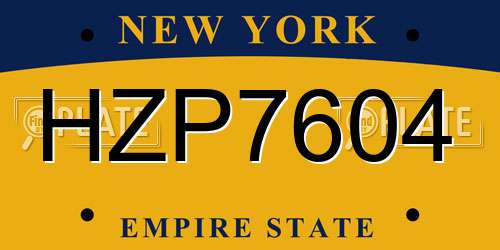 HZP7604 New York License Plate