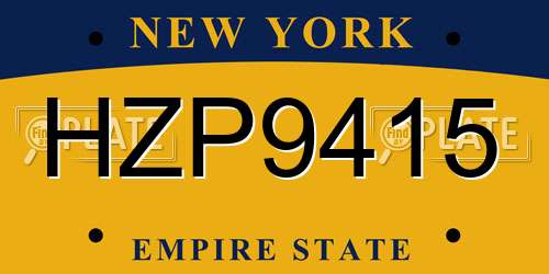 HZP9415 New York License Plate