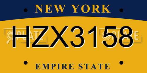HZX3158 New York License Plate