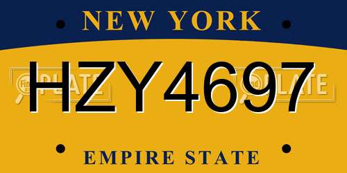 HZY4697 New York License Plate
