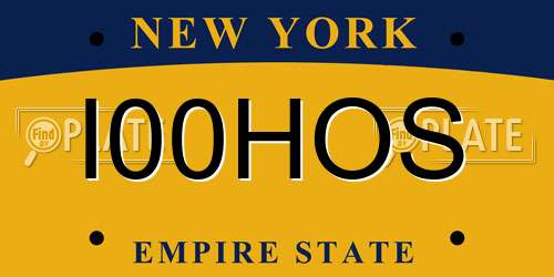 I00HOS New York License Plate