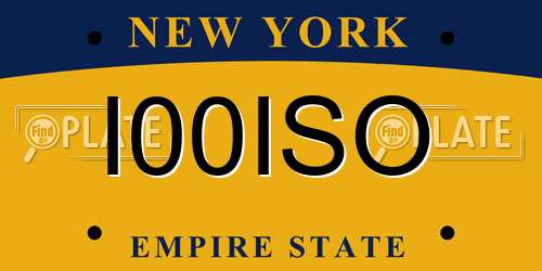 I00ISO New York License Plate