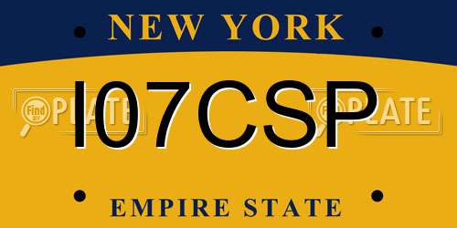 I07CSP New York License Plate