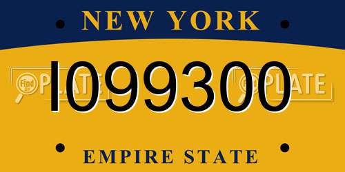 I099300 New York License Plate
