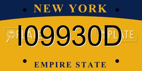 I09930D New York License Plate