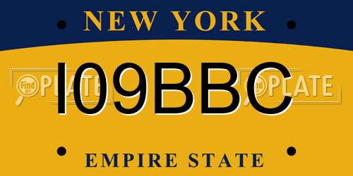 I09BBC New York License Plate