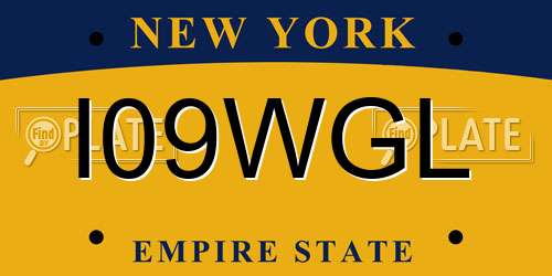 I09WGL New York License Plate