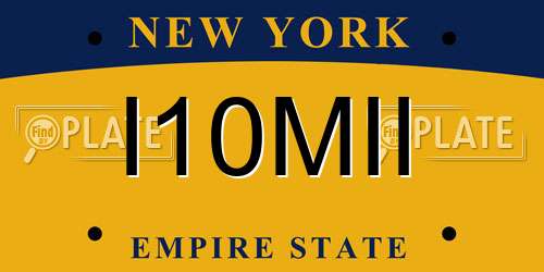 I10MII New York License Plate
