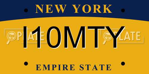 I10MTY New York License Plate