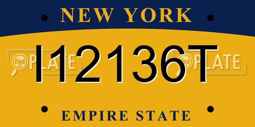 I12136T New York License Plate