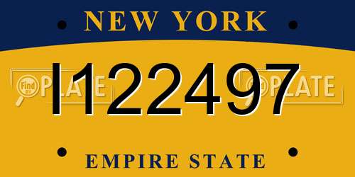 I122497 New York License Plate