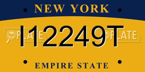 I12249T New York License Plate