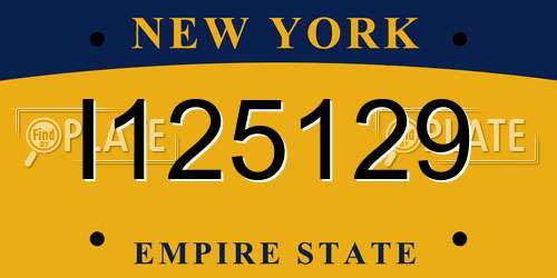 I125129 New York License Plate