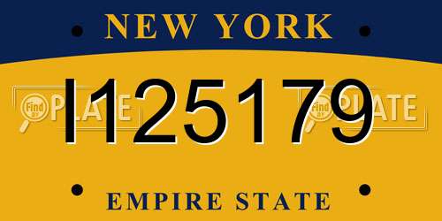 I125179 New York License Plate