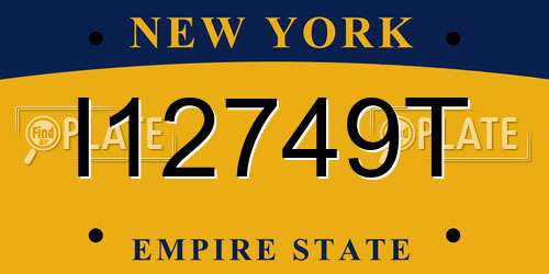 I12749T New York License Plate