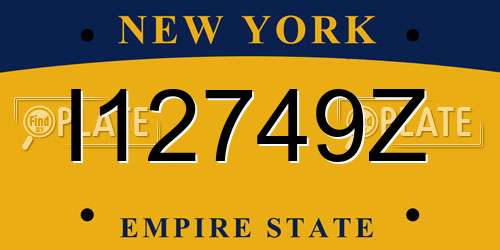 I12749Z New York License Plate