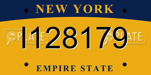I128179 New York License Plate