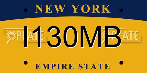 I130MB New York License Plate