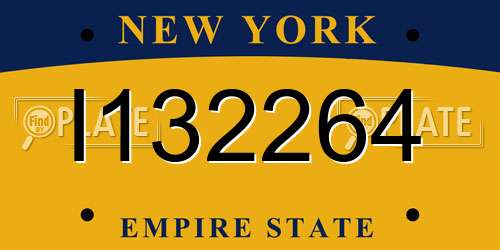 I132264 New York License Plate