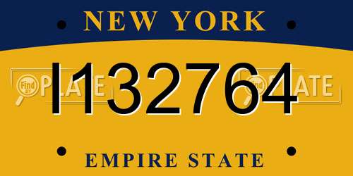I132764 New York License Plate