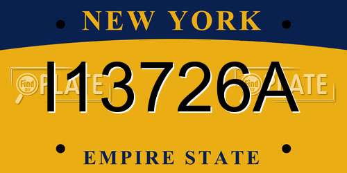 I13726A New York License Plate