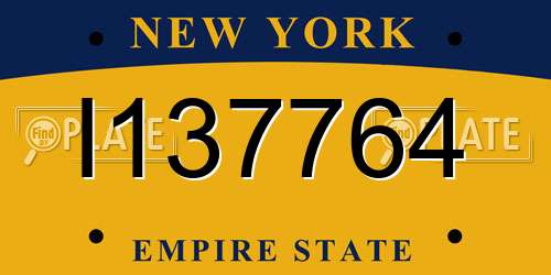 I137764 New York License Plate