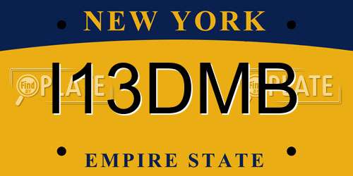 I13DMB New York License Plate