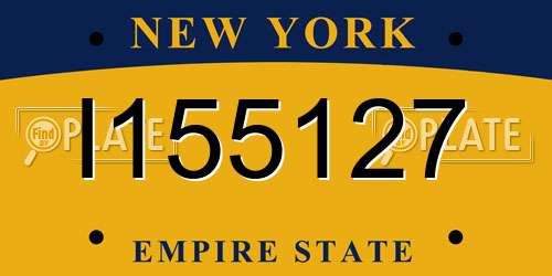 I155127 New York License Plate