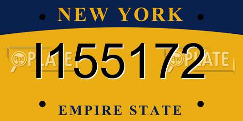 I155172 New York License Plate