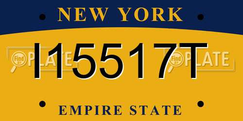 I15517T New York License Plate