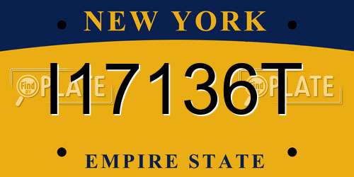 I17136T New York License Plate