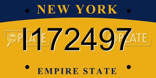 I172497 New York License Plate