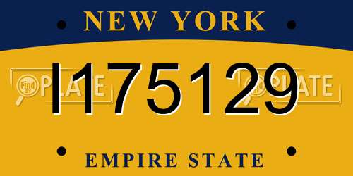 I175129 New York License Plate