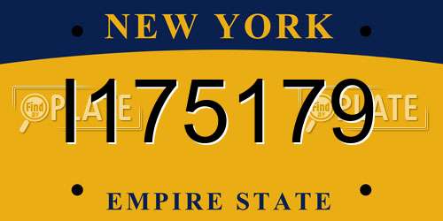 I175179 New York License Plate