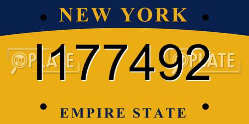 I177492 New York License Plate