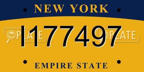I177497 New York License Plate