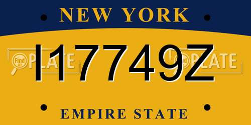 I17749Z New York License Plate