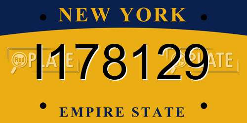 I178129 New York License Plate