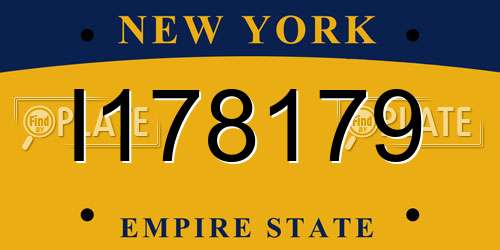 I178179 New York License Plate