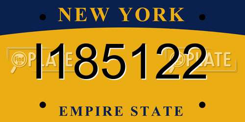 I185122 New York License Plate