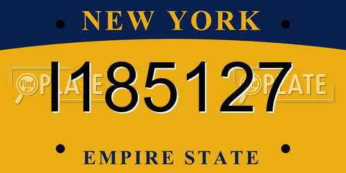 I185127 New York License Plate