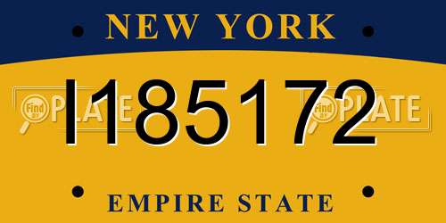 I185172 New York License Plate