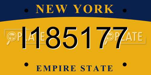 I185177 New York License Plate