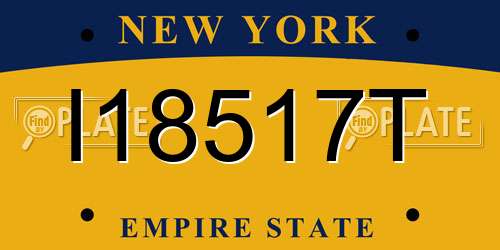 I18517T New York License Plate