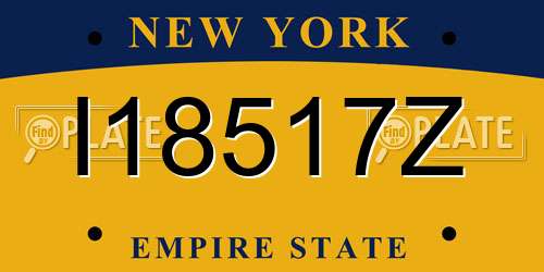 I18517Z New York License Plate