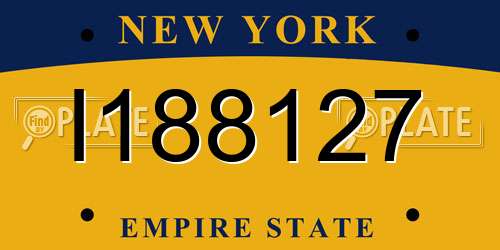 I188127 New York License Plate