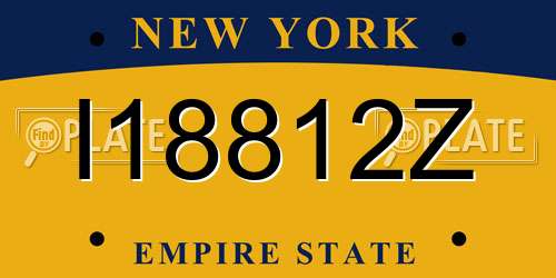 I18812Z New York License Plate