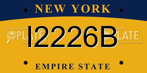I2226B New York License Plate