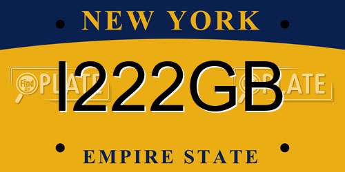 I222GB New York License Plate